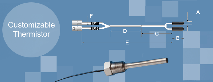 Ametherm customizable thermistor design.