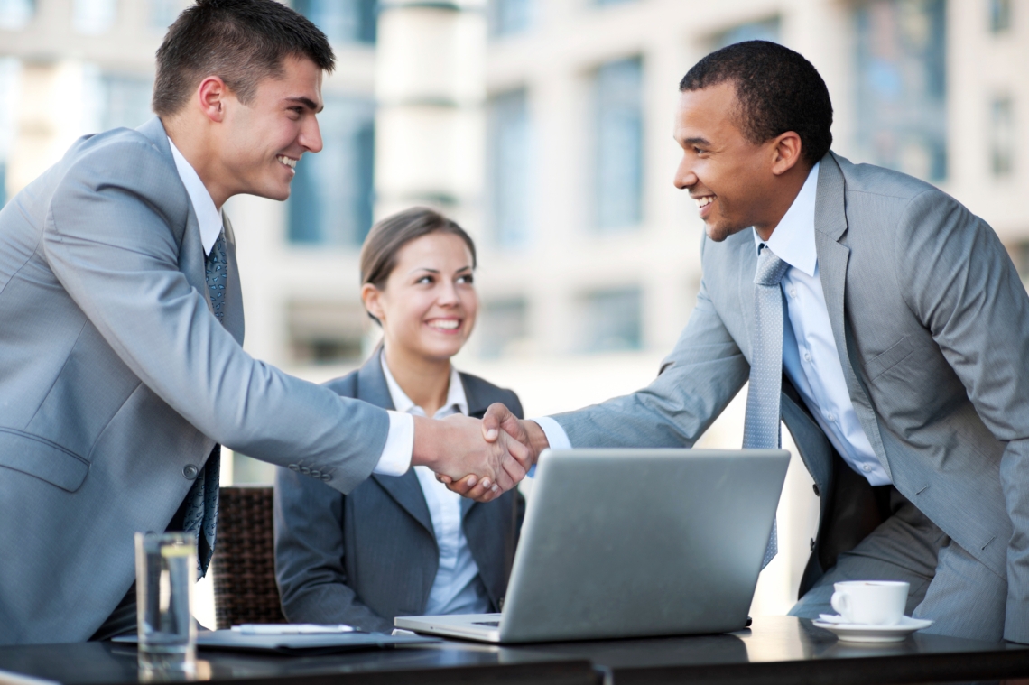 Shaking hands stock image.